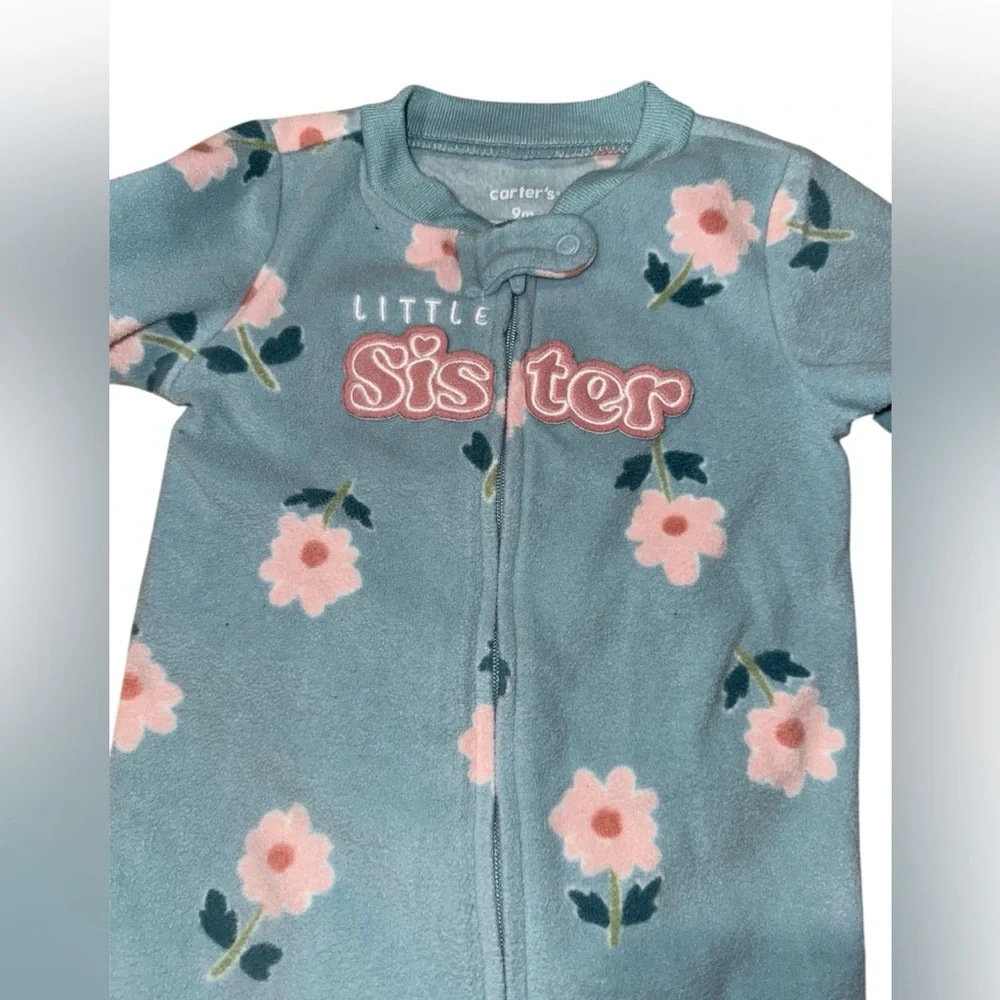 Baby Girl Carter's Zip-Up Fleece Sleep & Play Set 3 Size 9 m